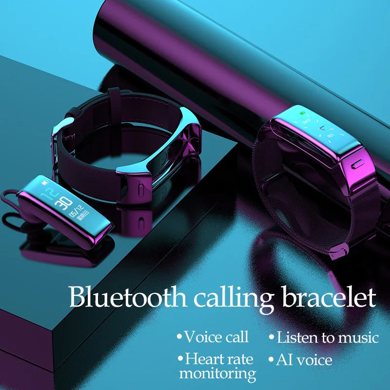 B6 Smart Sports Bracelet with Bluetooth Headset, Color Screen, Sports Tracking, Multi-function Calls, and Detachable 2-in-1 Smartwatch.