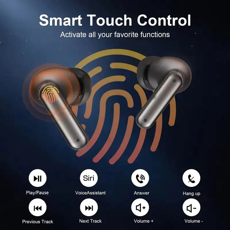 True Wireless Earbuds with 60H Playback and LED Display