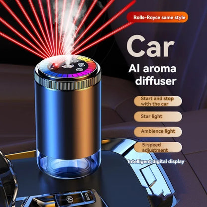 Rechargeable Smart Car Air Freshener – Adjustable Aroma Diffuser with Pickup Light & Starry Sky Design