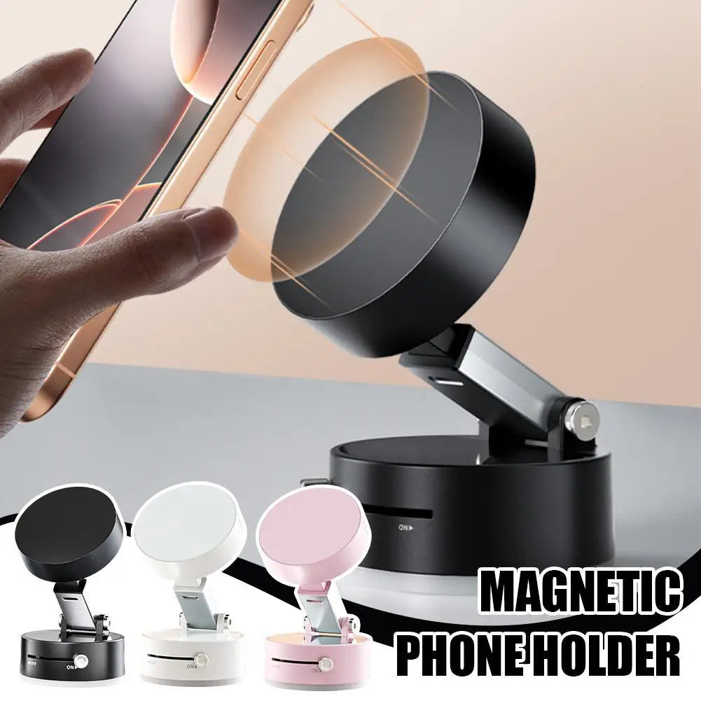 Foldable & 360° Rotating Magnetic Car Phone Holder – Ideal for iPhones.