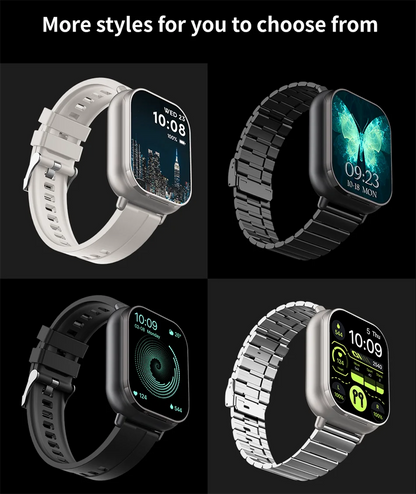 2-in-1 smartwatch with built-in earbuds, heart rate monitor, GPS tracking, music playback, and fitness features.