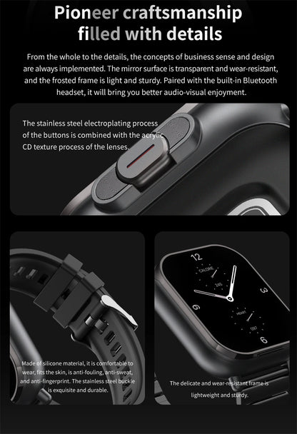 2-in-1 smartwatch with built-in earbuds, heart rate monitor, GPS tracking, music playback, and fitness features.