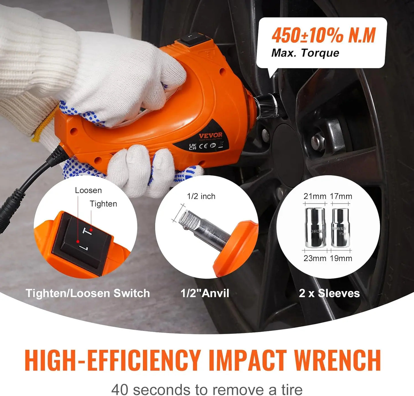 VEVOR Electric Hydraulic Jack – 5-Ton Portable Jack for SUV, Sedan, Truck, and Minivan, Ideal for Tire Changes and Garage Repairs.