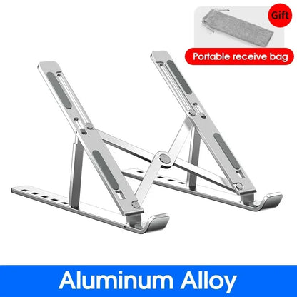 Foldable Adjustable Laptop Stand – Portable Aluminum Alloy Holder for MacBook & PC