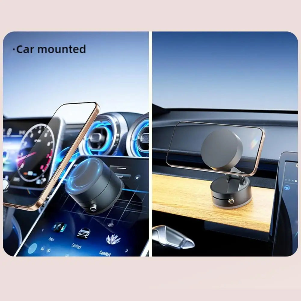 Foldable & 360° Rotating Magnetic Car Phone Holder – Ideal for iPhones.