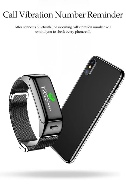 B6 Smart Sports Bracelet with Bluetooth Headset, Color Screen, Sports Tracking, Multi-function Calls, and Detachable 2-in-1 Smartwatch.