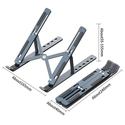 Foldable Adjustable Laptop Stand – Portable Aluminum Alloy Holder for MacBook & PC