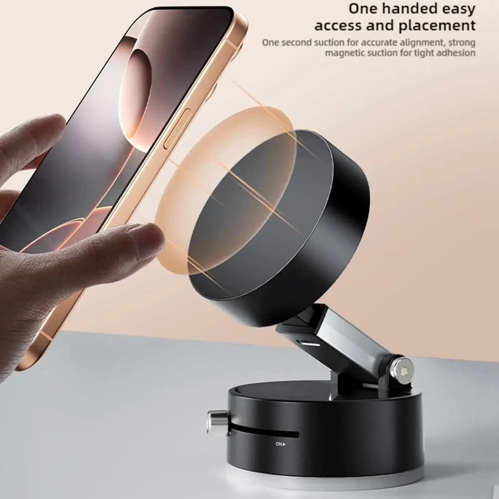 Foldable & 360° Rotating Magnetic Car Phone Holder – Ideal for iPhones.