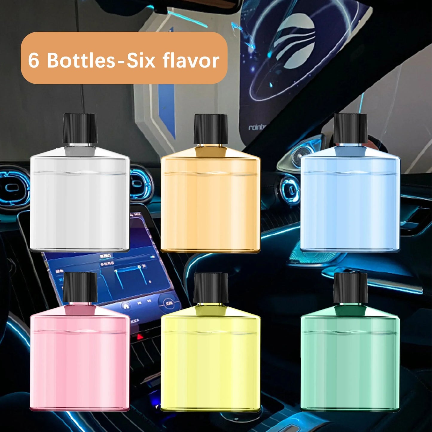 Rechargeable Smart Car Air Freshener – Adjustable Aroma Diffuser with Pickup Light & Starry Sky Design