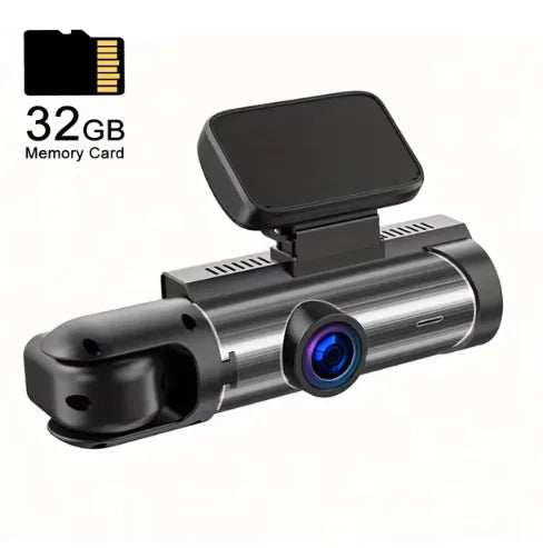 1080P Dual Camera Dash Cam – Front & Interior, Night Vision, Wide-Angle, Loop Recording