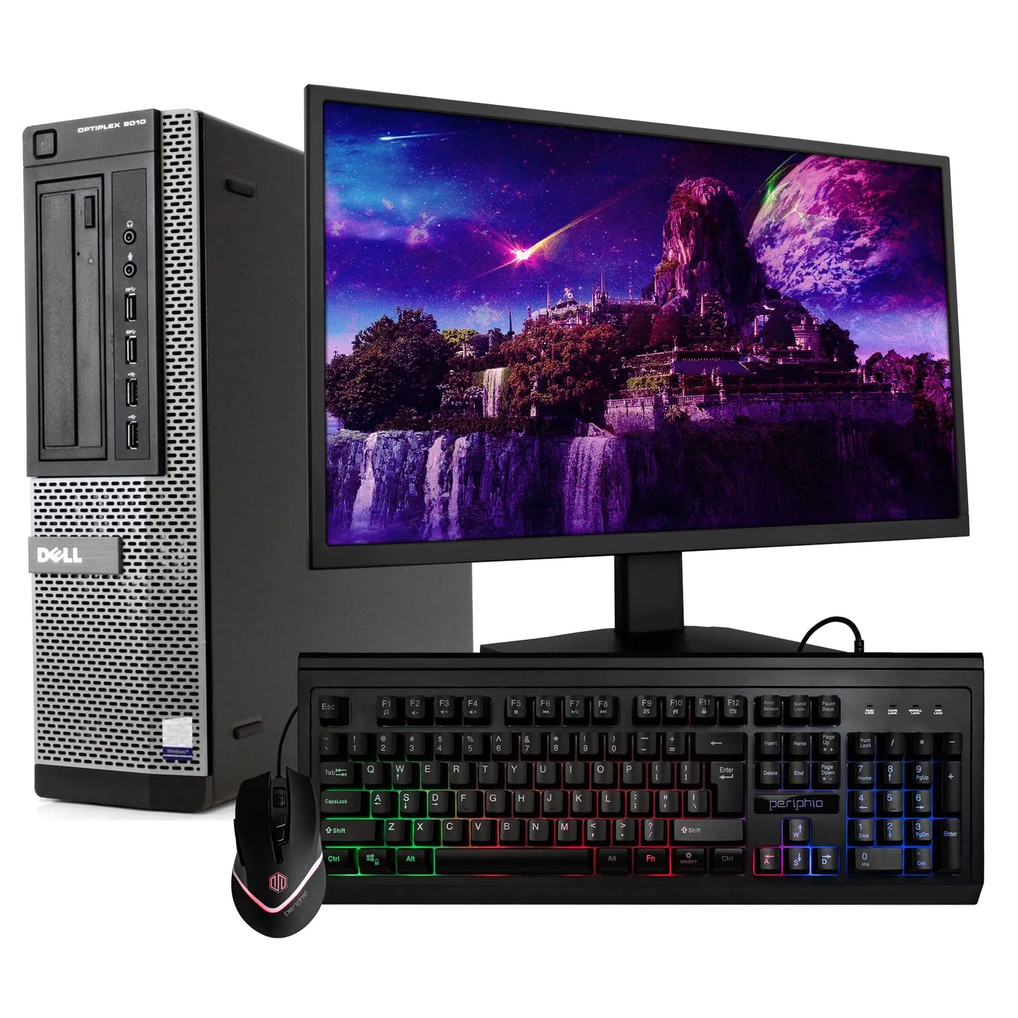 Dell Optiplex 9010 Small Desktop Computer (SFF) | Quad Core Intel i5 (3.20GHz) | 16GB DDR3 RAM | 240GB SSD Solid State | Windows 10 Pro | 24in Monitor | RGB Mouse + Keyboard (Renewed)
