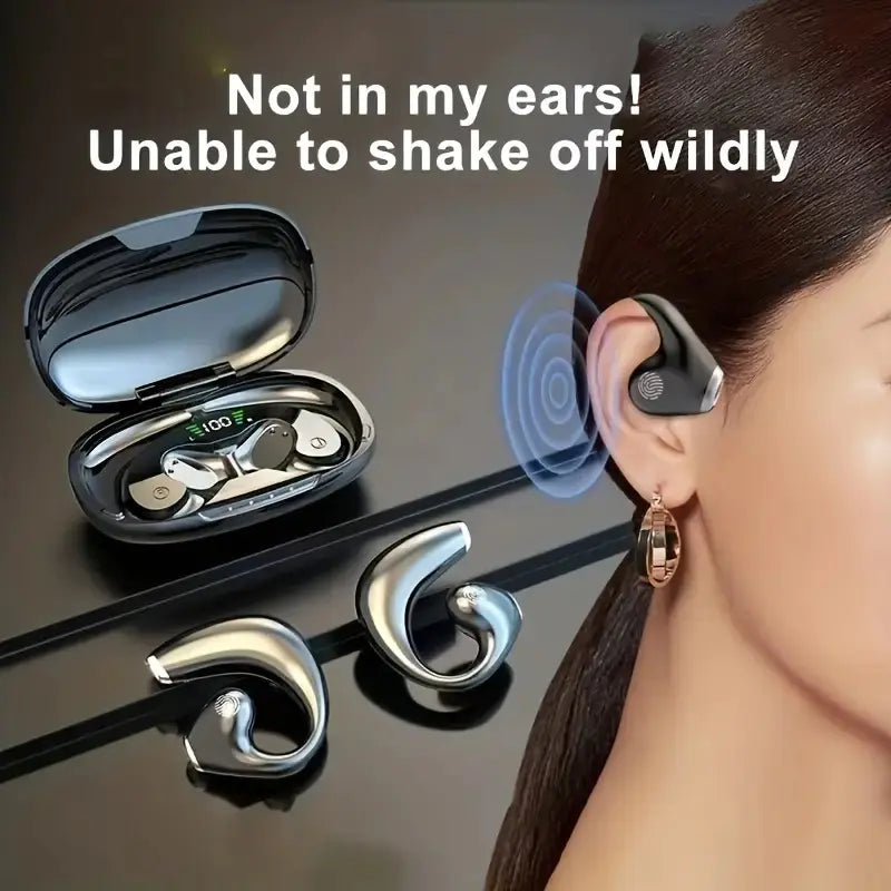 D23 Bone Conduction Bluetooth Headset with Digital Display