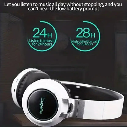 24-Hour Playtime BT Headphones with EQ Modes & Deep Bass