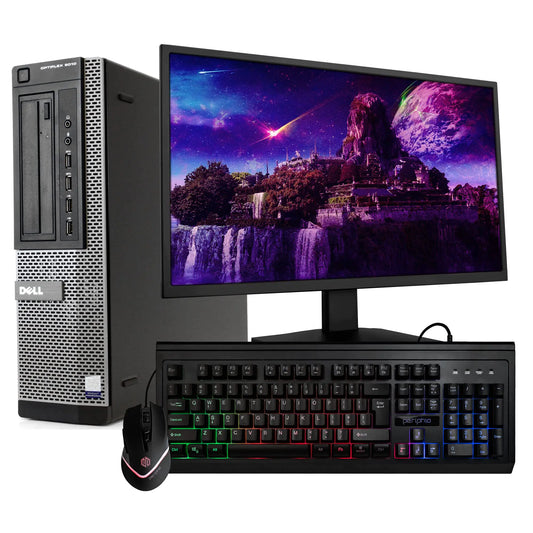 Dell Optiplex 9010 Small Desktop Computer (SFF) | Quad Core Intel i5 (3.20GHz) | 16GB DDR3 RAM | 240GB SSD Solid State | Windows 10 Pro | 24in Monitor | RGB Mouse + Keyboard (Renewed)
